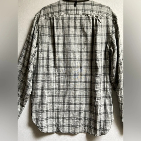 Rag & Bone Classic Fit Grey cotton Flannel button up shirt Sz XL - Picture 4 of 12